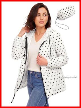 Women's Lightweight Packable Hooded Rain Jacket Water Resistant Raincoat